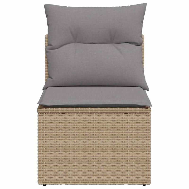 Afuera Living Single Rattan & Steel & Polyester Garden Sofa in Beige