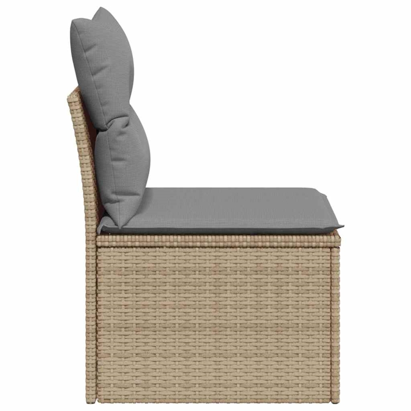 Afuera Living Single Rattan & Steel & Polyester Garden Sofa in Beige