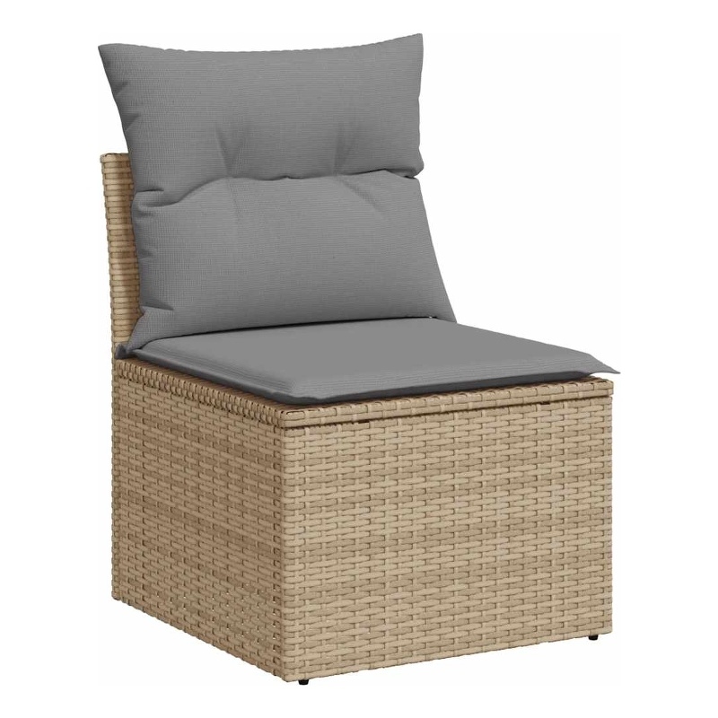 Afuera Living Single Rattan & Steel & Polyester Garden Sofa in Beige