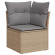 Afuera Living Contemporary Synthetic Poly Rattan Garden Sofa in Beige
