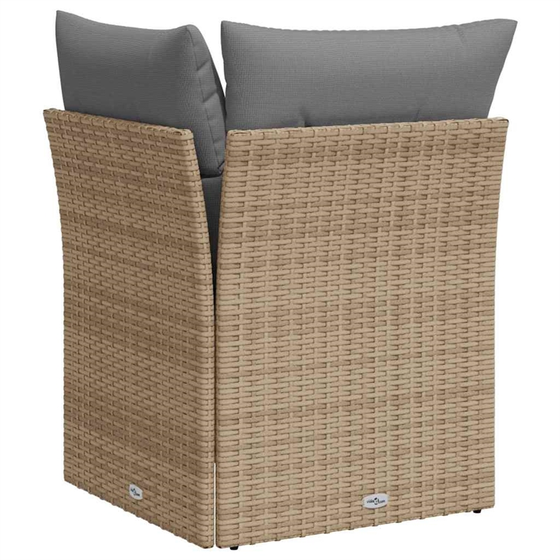 Afuera Living Contemporary Synthetic Poly Rattan Garden Sofa in Beige