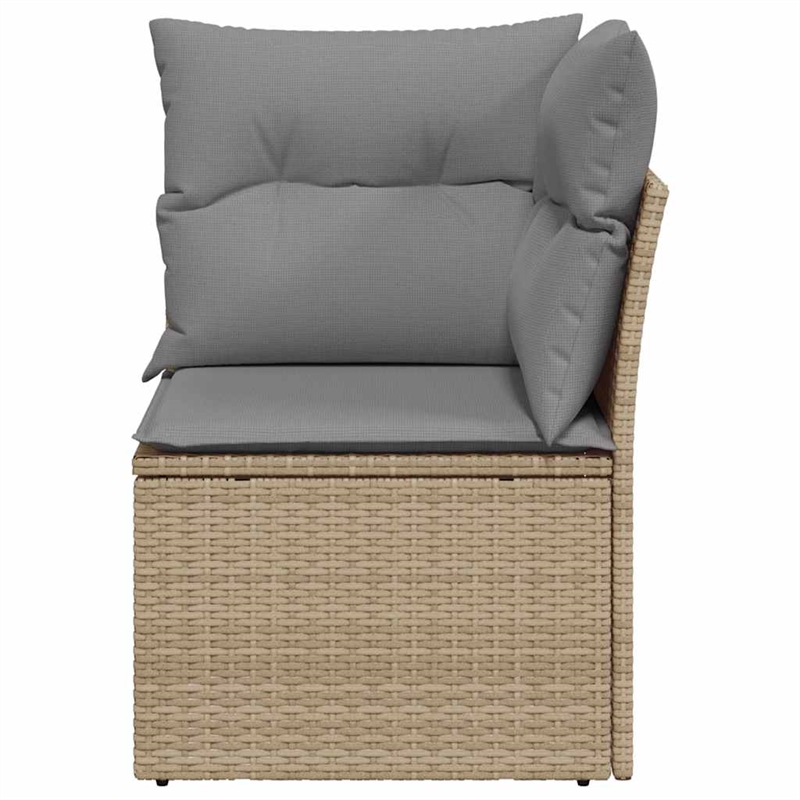 Afuera Living Contemporary Synthetic Poly Rattan Garden Sofa in Beige