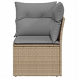Afuera Living Contemporary Synthetic Poly Rattan Garden Sofa in Beige