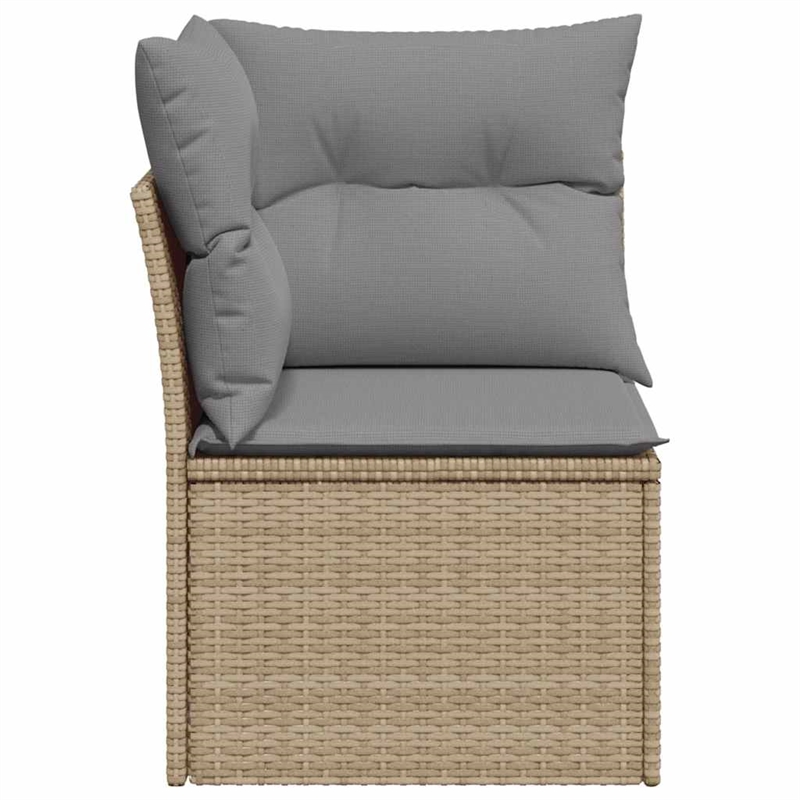 Afuera Living Contemporary Synthetic Poly Rattan Garden Sofa in Beige