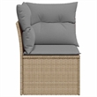 Afuera Living Contemporary Synthetic Poly Rattan Garden Sofa in Beige