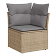 Afuera Living Contemporary Synthetic Poly Rattan Garden Sofa in Beige