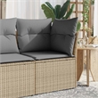 Afuera Living Contemporary Synthetic Poly Rattan Garden Sofa in Beige