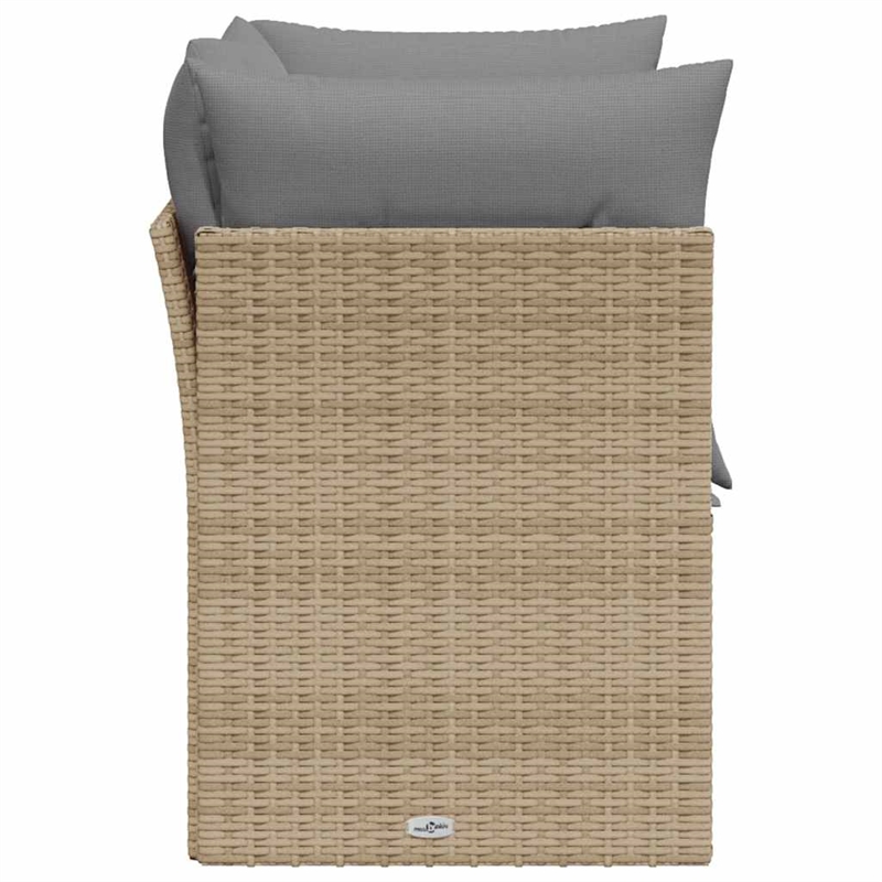 Afuera Living 2-Seater Poly Rattan Garden Sofa With Adjustable Feet in Beige
