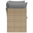 Afuera Living 2-Seater Poly Rattan Garden Sofa With Adjustable Feet in Beige