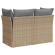 Afuera Living 2-Seater Poly Rattan Garden Sofa With Adjustable Feet in Beige