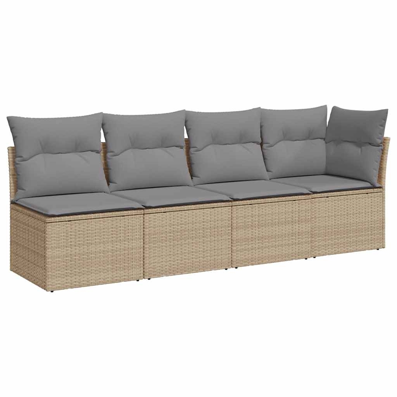 Afuera Living Contemporary Synthetic Poly Rattan Garden Sofa in Beige