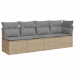 Afuera Living Contemporary Synthetic Poly Rattan Garden Sofa in Beige