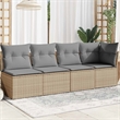 Afuera Living Contemporary Synthetic Poly Rattan Garden Sofa in Beige