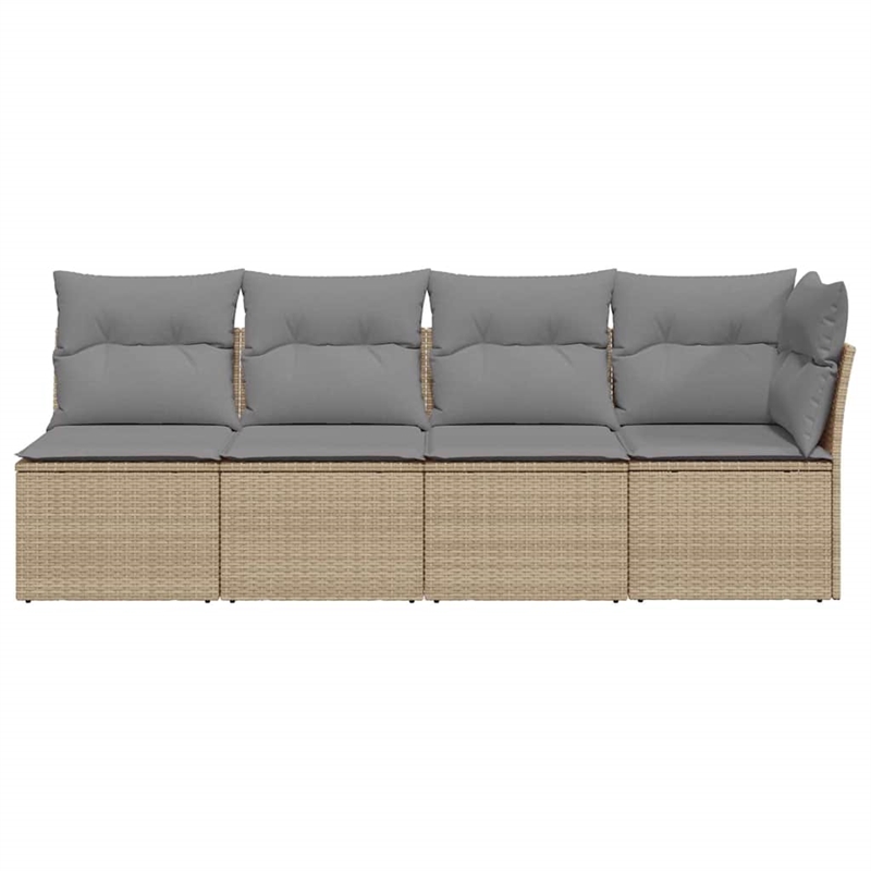 Afuera Living Contemporary Synthetic Poly Rattan Garden Sofa in Beige