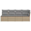 Afuera Living Contemporary Synthetic Poly Rattan Garden Sofa in Beige