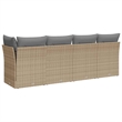 Afuera Living Contemporary Synthetic Poly Rattan Garden Sofa in Beige