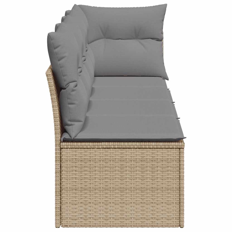 Afuera Living Contemporary Synthetic Poly Rattan Garden Sofa in Beige