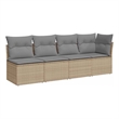 Afuera Living Contemporary Synthetic Poly Rattan Garden Sofa in Beige