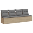 Afuera Living Large PE Rattan Garden Sofa With Adjustable Feet in Beige