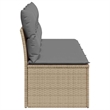 Afuera Living Large PE Rattan Garden Sofa With Adjustable Feet in Beige