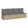 Afuera Living Large PE Rattan Garden Sofa With Adjustable Feet in Beige
