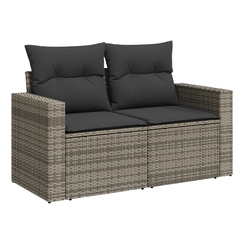 Afuera Living Contemporary Synthetic Poly Rattan Garden Sofa in Gray