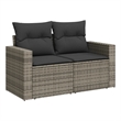 Afuera Living Contemporary Synthetic Poly Rattan Garden Sofa in Gray
