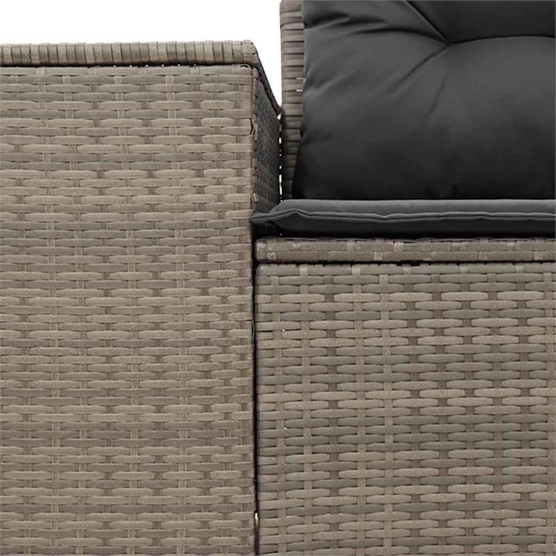 Afuera Living Medium PE Rattan Garden Sofa With Adjustable Feet in Gray