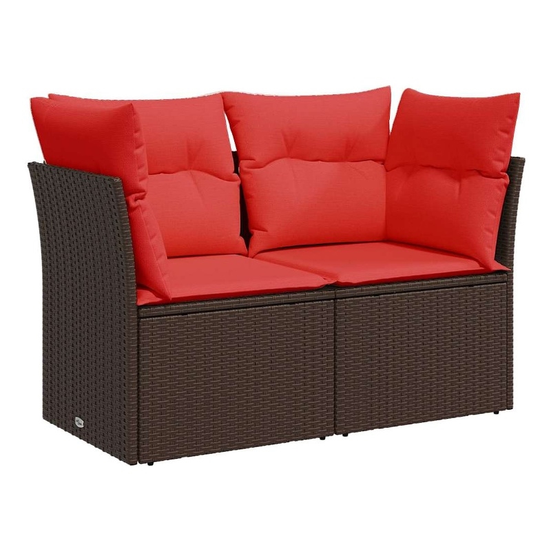 Afuera Living Contemporary Durable Poly Rattan Garden Sofa in Brown