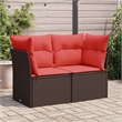Afuera Living Contemporary Durable Poly Rattan Garden Sofa in Brown