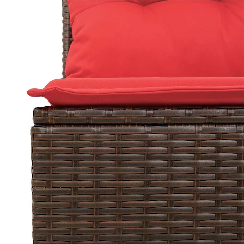 Afuera Living Contemporary Durable Poly Rattan Garden Sofa in Brown