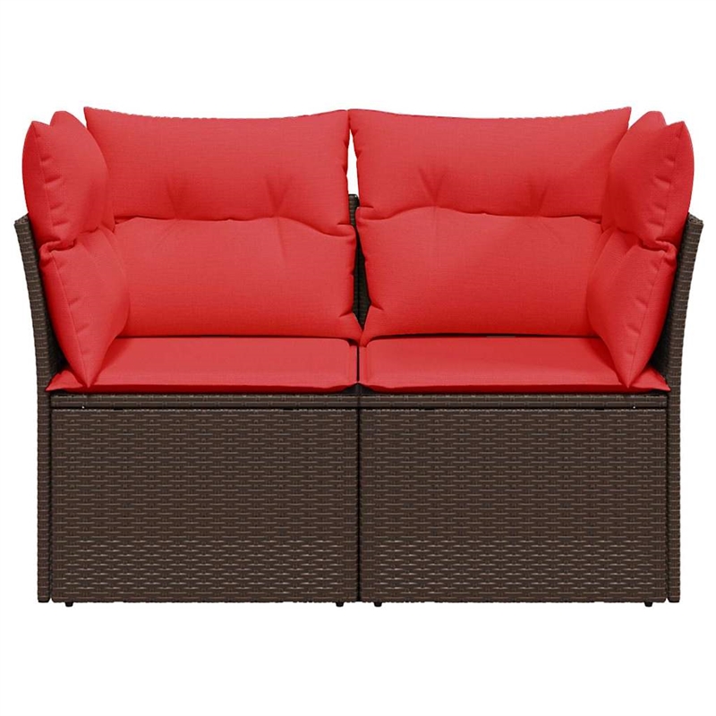 Afuera Living Contemporary Durable Poly Rattan Garden Sofa in Brown