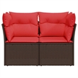 Afuera Living Contemporary Durable Poly Rattan Garden Sofa in Brown