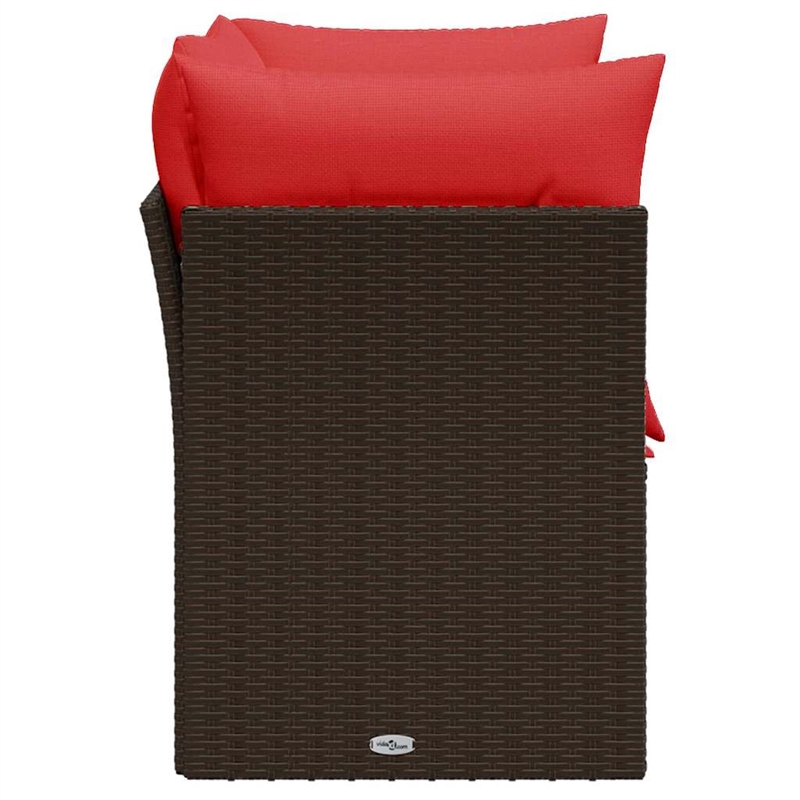 Afuera Living Contemporary Durable Poly Rattan Garden Sofa in Brown