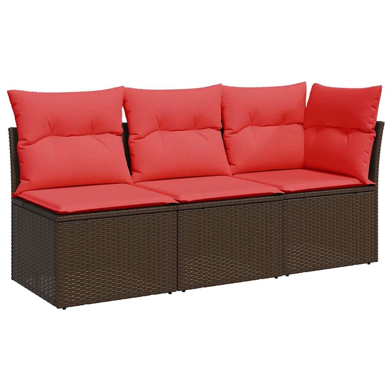 Afuera Living Contemporary Durable Poly Rattan Garden Sofa in Brown