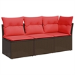 Afuera Living Contemporary Durable Poly Rattan Garden Sofa in Brown