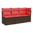 Afuera Living Contemporary Durable Poly Rattan Garden Sofa in Brown