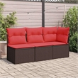 Afuera Living Contemporary Durable Poly Rattan Garden Sofa in Brown