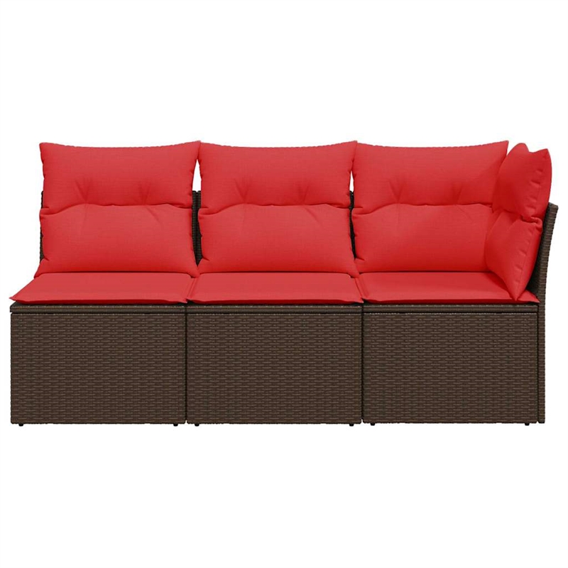 Afuera Living Contemporary Durable Poly Rattan Garden Sofa in Brown