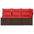 Afuera Living Contemporary Durable Poly Rattan Garden Sofa in Brown