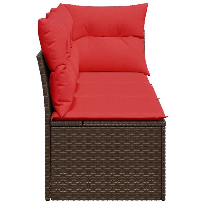 Afuera Living Contemporary Durable Poly Rattan Garden Sofa in Brown