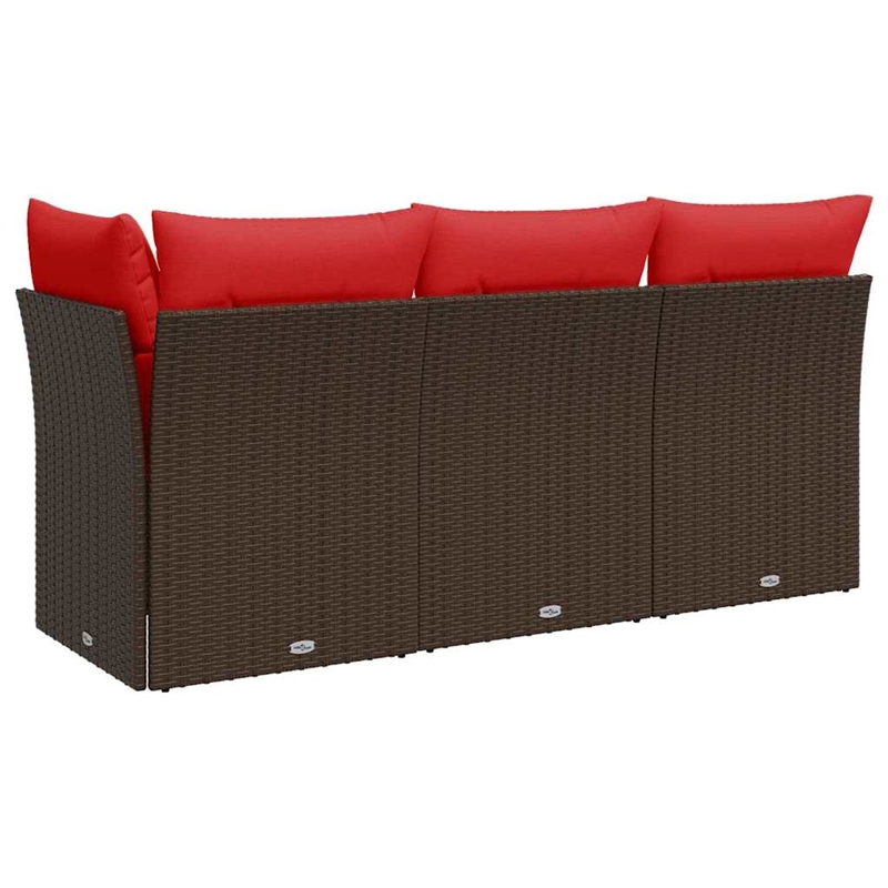 Afuera Living Contemporary Durable Poly Rattan Garden Sofa in Brown