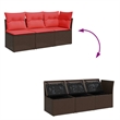 Afuera Living Contemporary Durable Poly Rattan Garden Sofa in Brown