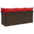 Afuera Living Contemporary Durable Poly Rattan Garden Sofa in Brown