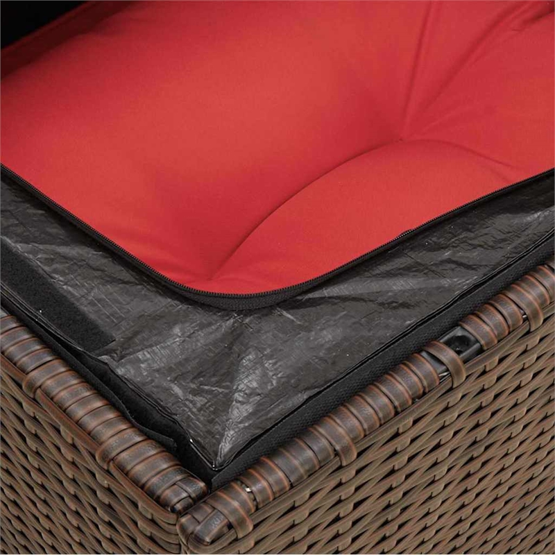 Afuera Living Contemporary Durable Poly Rattan Garden Sofa in Brown