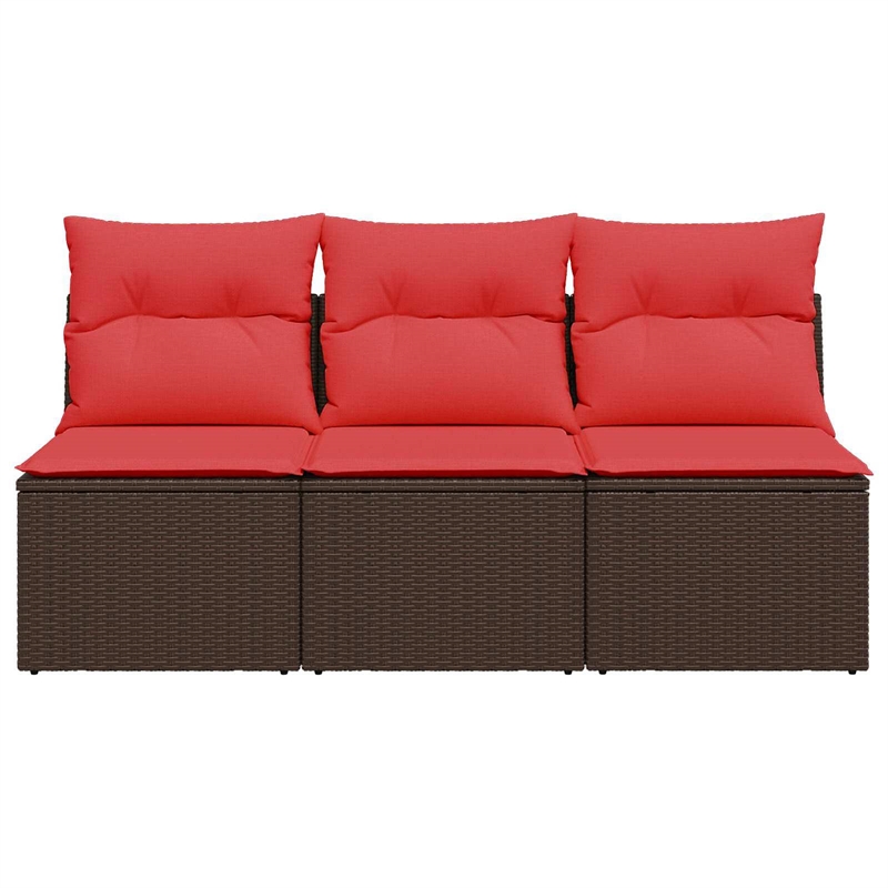 Afuera Living Contemporary Durable Poly Rattan Garden Sofa in Brown