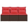 Afuera Living Contemporary Durable Poly Rattan Garden Sofa in Brown