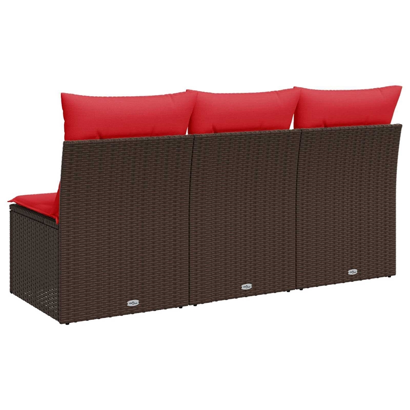 Afuera Living Contemporary Durable Poly Rattan Garden Sofa in Brown