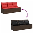 Afuera Living Contemporary Durable Poly Rattan Garden Sofa in Brown