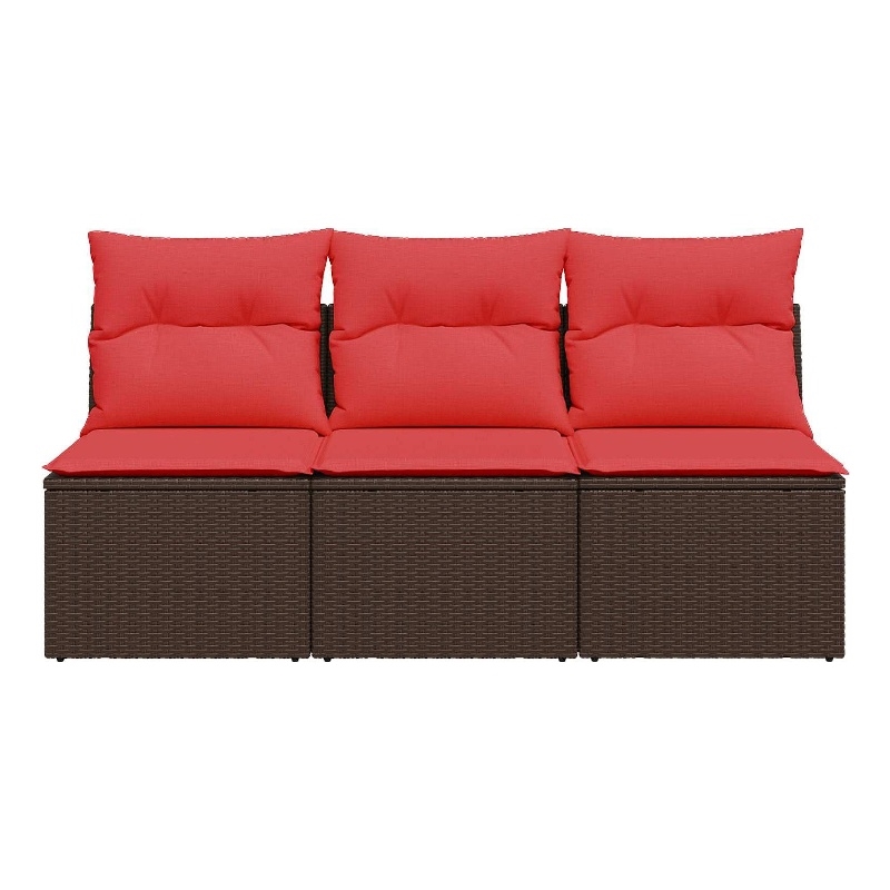 Afuera Living Contemporary Durable Poly Rattan Garden Sofa in Brown